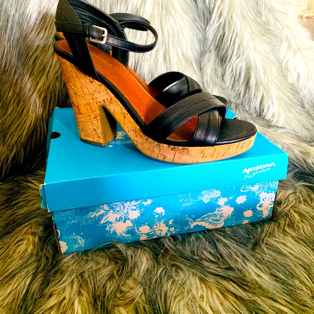 Black Cork Wedge